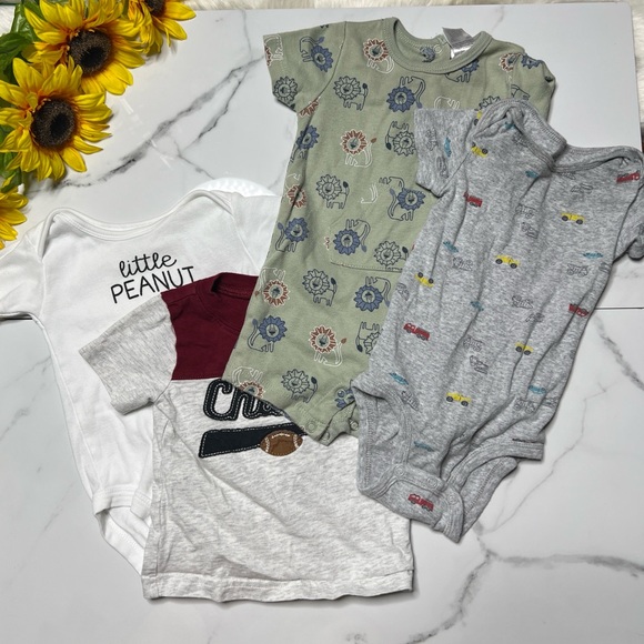 Bundle baby boy bodysuits top romper Carter’s Little Beginning - Picture 1 of 9